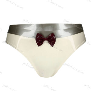 Latex panties with a bow