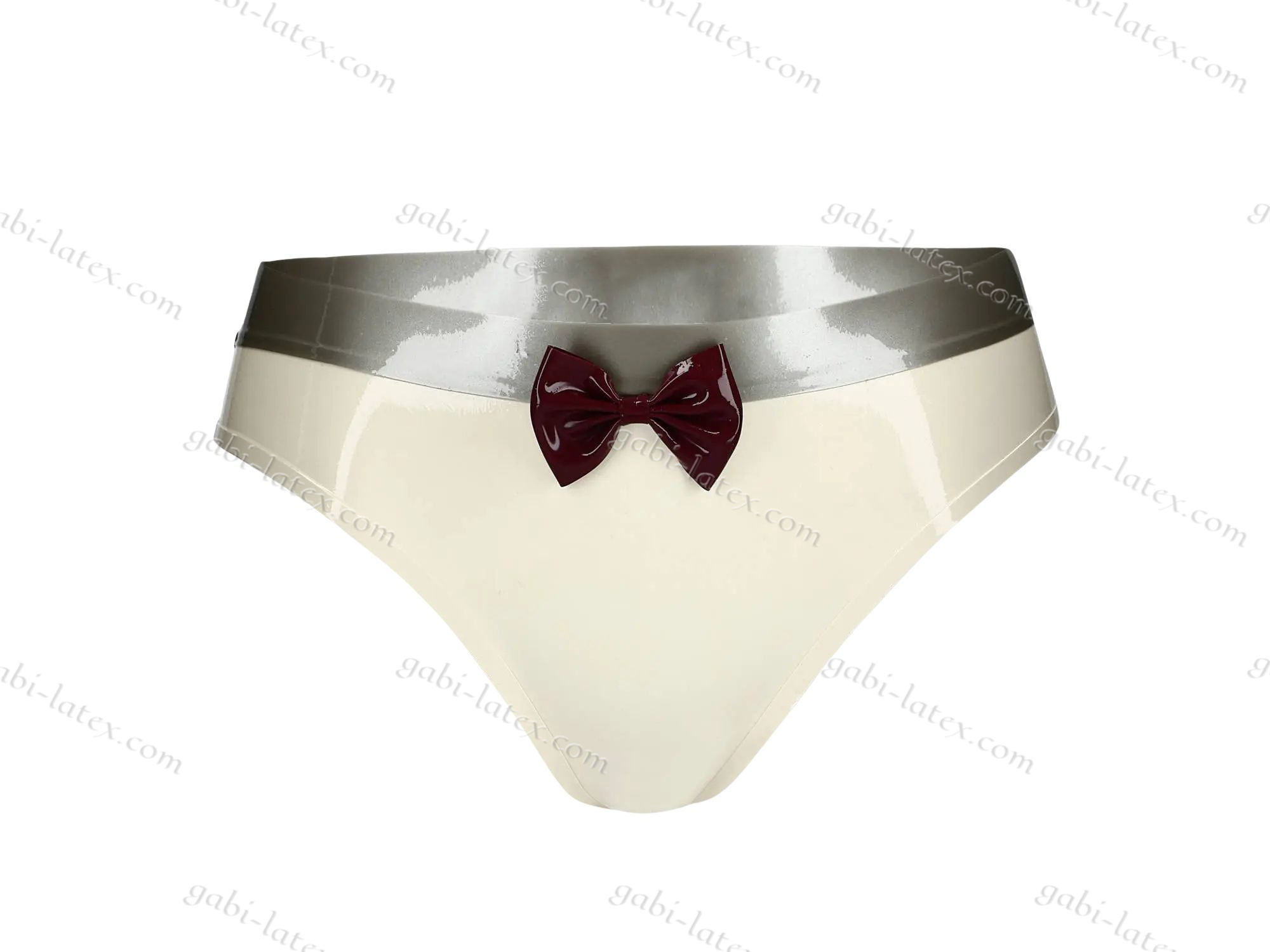Latex panties with a bow