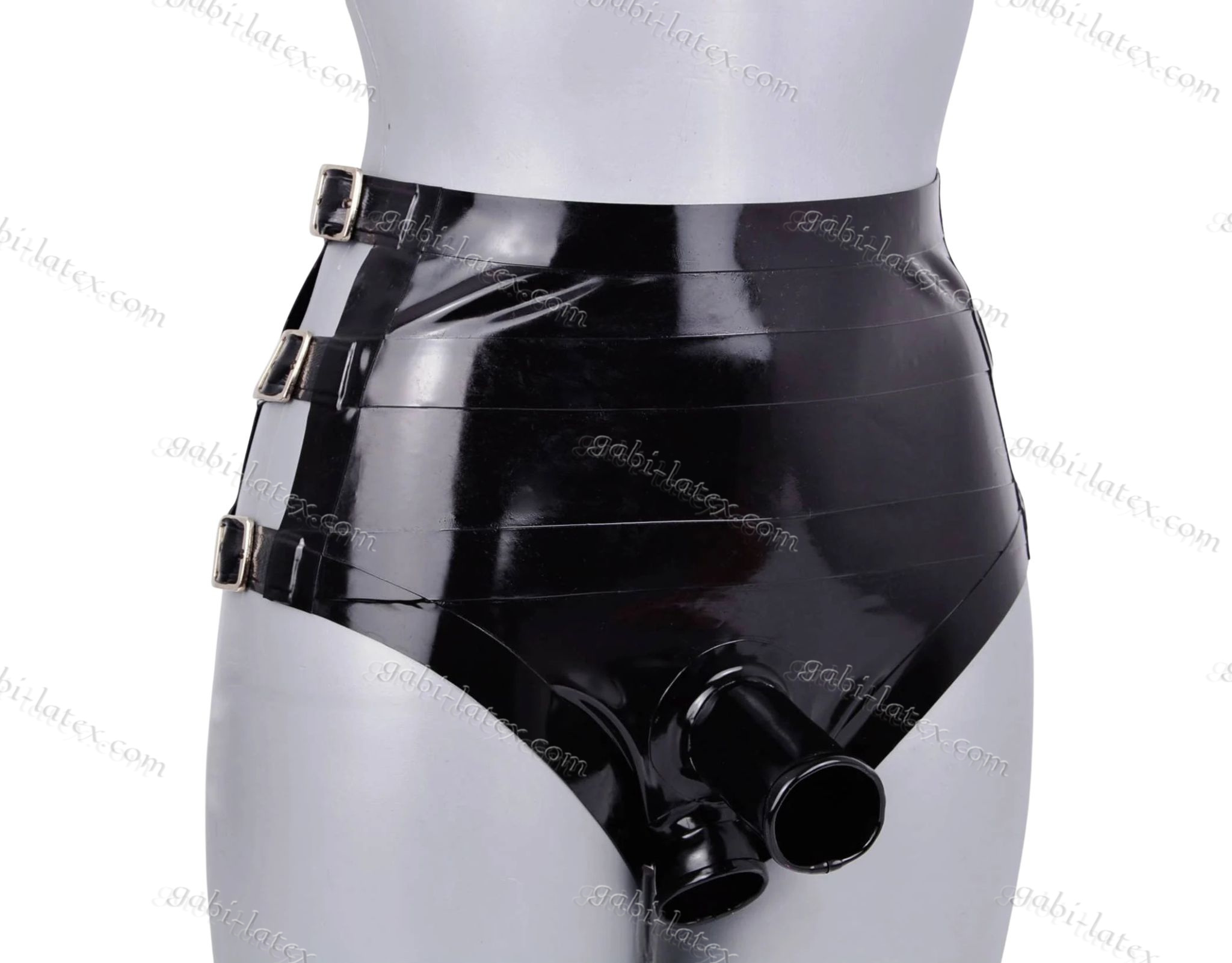 Men's Latex BDSM Panties with Tubes - Image 2