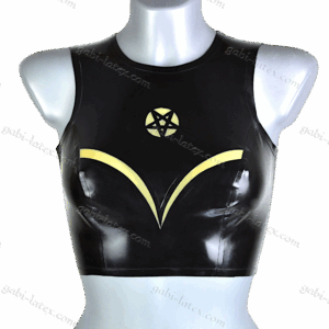 Latex Pentagram Top – Black Gothic Fetish Latex Lingerie