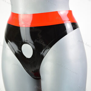 Latex Men's Thong with Penis Hole