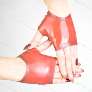 Latex fingerless gloves