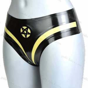 Black Latex Panties with Pentagram – Gothic Fetish, Sexy Latex