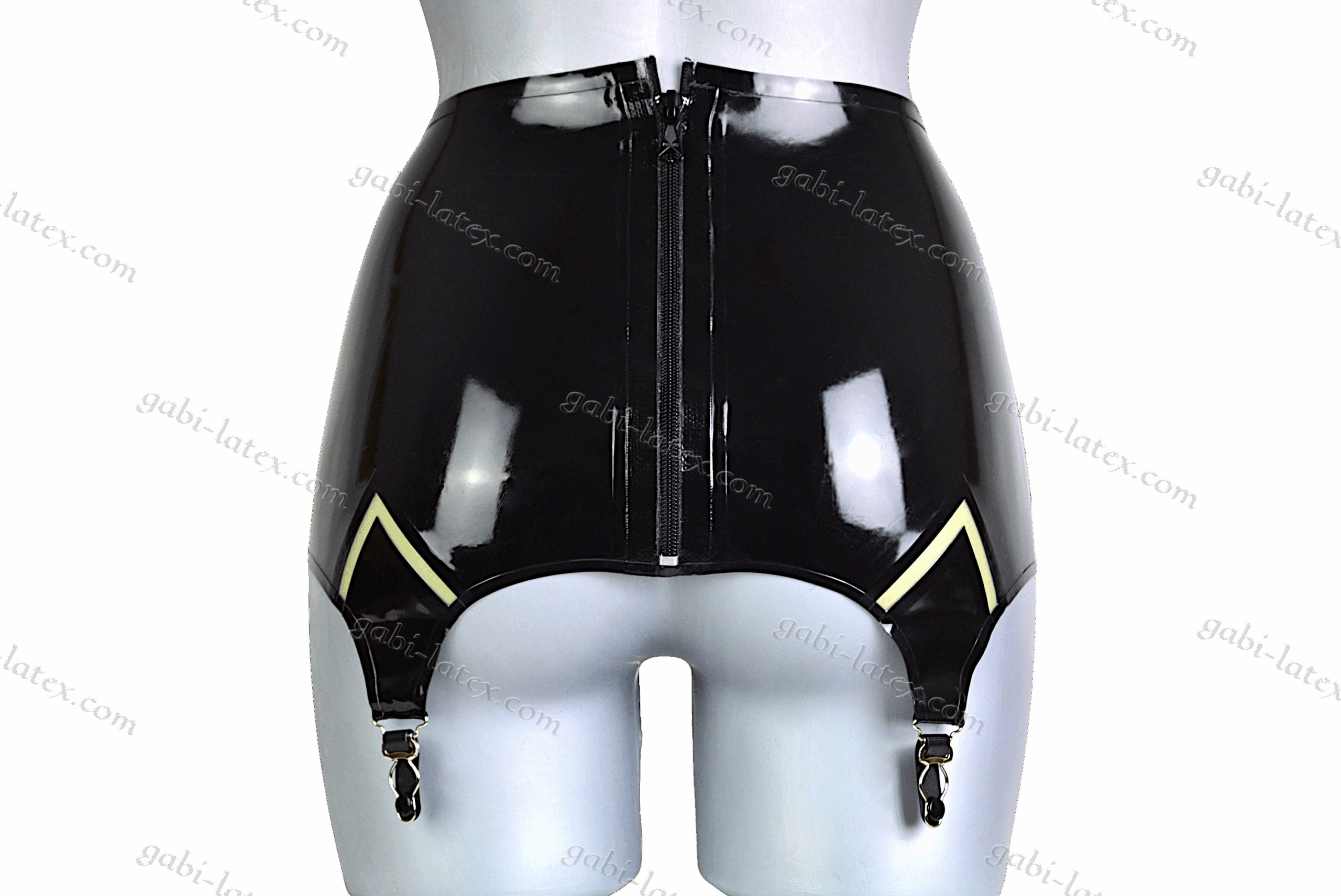 Black latex garter belt with a pentagram – gothic lingerie