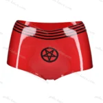 Latex red high-waisted panties with pentagram – fetish gothic lingerie