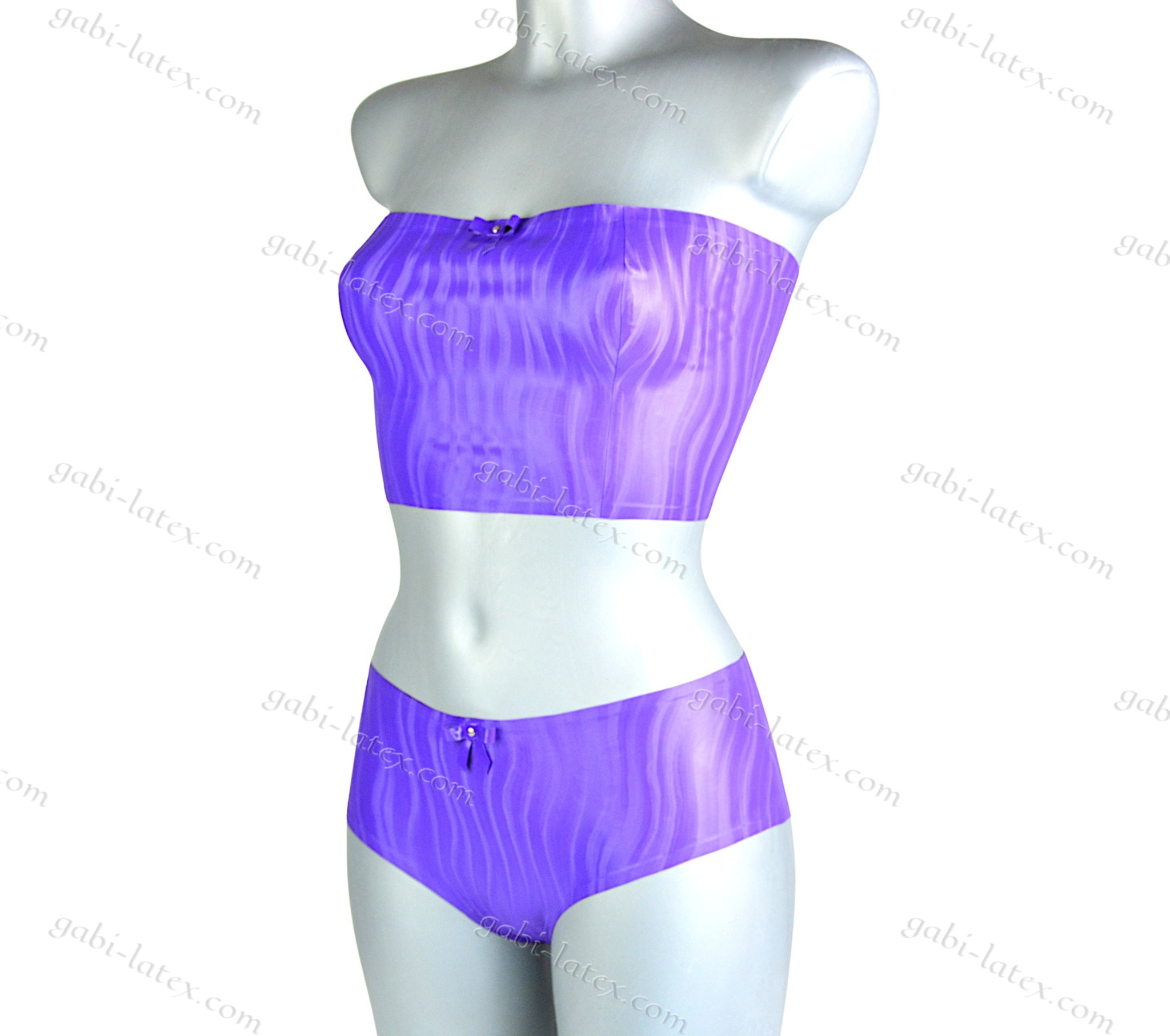 Purple structured latex panties