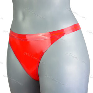 Women's shiny latex thong - elastic