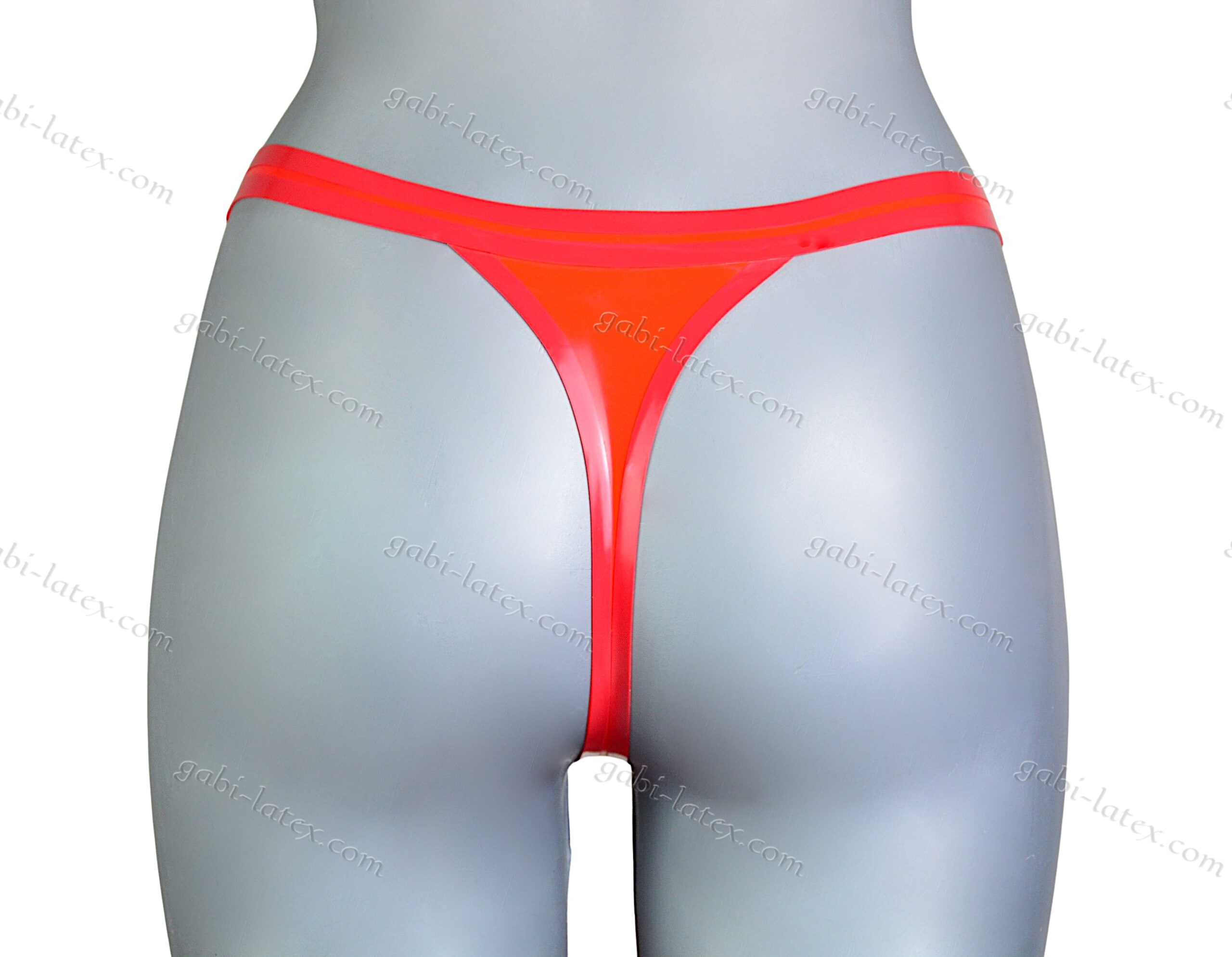 Women's shiny latex thong - elastic