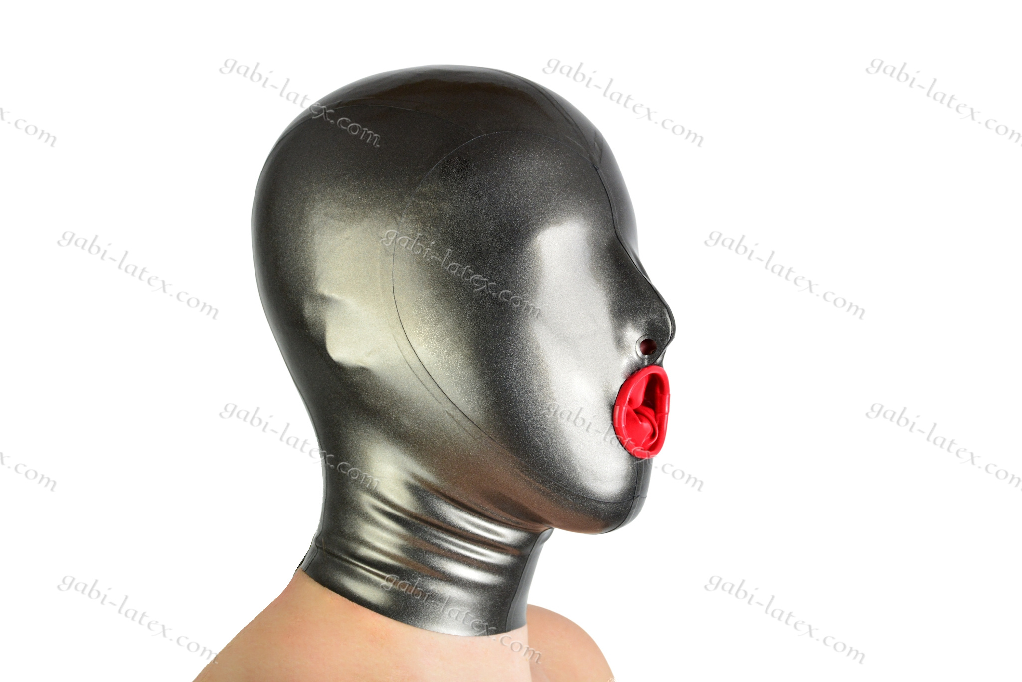 Latex Rubber BDSM Mask with Condom