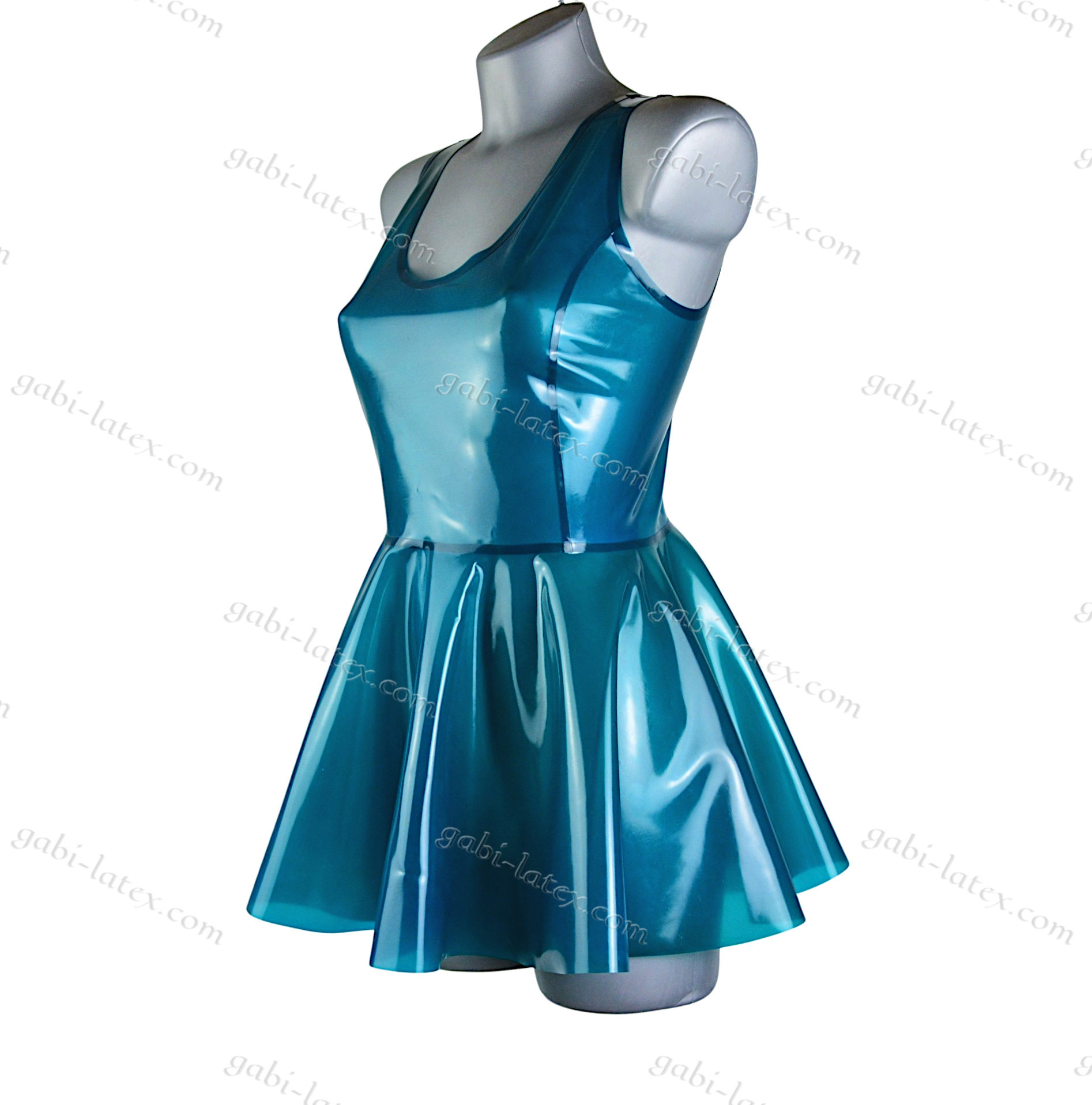 Sexy flared latex dress