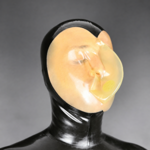 Latex mask with BREATH CONTROL zipper